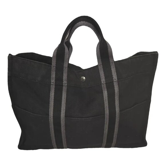 Hermes Handbags - Hermes Tote Fourre Tout Toto Holdall GM Black Canvas Tote